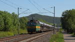 Altlackierte 163 256 mit Autovollzug gen Decin kurz vor Sebuzin am 02.06.19