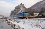 163 077 unterhalb der Burg Streckov in Usti nad Labem. Aufgenommen am 18.01.2016.