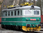 Die Elektrolokomotive 181 001-9 Anfang April 2018 im Eisenbahnmuseum Lužná u Rakovníka.