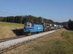 Die 340 055 mit einem Güterzug am 23.03.2019 unterwegs bei Deutsch-Hörschlag.