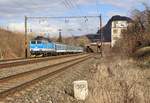 362 129-9 zu sehen am 18.03.19 mit dem Sp 1694 in Želenice n.Bílinou.