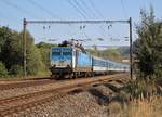 362 131-5 fuhr am 21.09.20 mit dem R 612 durch Želenice n.Bílinou.