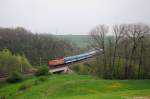 362 021 (CZ-CD 91 54 7 362 021-8) mit R 674 von Brno hl.n. nach Praha-Smíchov am 29.04.2013 bei Třebešice