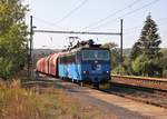363 012 fuhr am 21.09.20 mit einem (Gipszug) durch Želenice n.Bílinou.