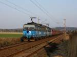 Die 363 515 und die 363 523 mit einem Kohlezug am 29.03.2014 unterwegs bei Chotíkov.