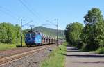 363 010-0 zu sehen am 02.06.19 mit einem Autozug bei Libochovany.