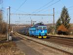 363 045-6 mit einem Kohlenzug zu sehen am 20.03.22 in Želenice nad Bílinou.