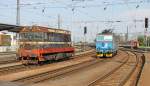 721 046-1 ZSSK und 363 014-2 ČDCargo im Bereich des Preburger Hauptbahnhofes (Bratislava hl. st.); 27.07.2012