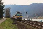 363 065-4 zu sehen mit einem Leerkohlezug am 27.02.16 in Ústí nad Labem-Střekov.