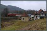 Mit dem EC 378 nach Binz rollt 371 004-3  Otik  durch das Elbtal bei Strand. (6.4.2013)