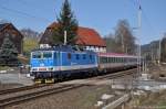371 001 (CZ-CD 91 54 7371 001-9) mit EC 173 „Vindobona“ von Hamburg Altona nach Villach Hbf bei Kurort Rathen