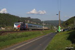 Eurocity nach DD unterwegs mit Flagg 371 201 bei Krippen am 10.05,2016