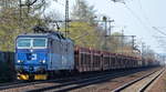 CD Cargo mit 372 012-5 (CZ-CDC 91 54 7 372 012-5) mit PKW-Transportzug (leer) am 02.04.19 Dresden-Strehlen.