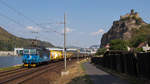 Kaiserwetter am 4. August 2018 in Usti nad Labem. 372 012-5 mit einem Mischer gen Süden. 