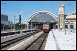 Blick Auf Die Hochgleisanlage Des Bahnhof Dresden-Hbf Mit EC 173''Vindobona''Von Hamburg-Altona Nach Wien-Sdbahnhof Bstg.1-9 ber Bad Schandau,Decin hl.n.,Praha-Holesovice,Brno hl.n.In Dresden-Hbf Ist Lok Wechsel Mit Lok Von Der Česk Drhy Kurz ČD Mit BR.372009-1 ''Zweisystem''25.08.07