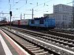 372 010-9 der ČD Cargo durchfhrt am 31.03.2009 mit einem Gterzug aus Tschechien den Dresdner Hauptbahnhof.