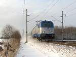 Erste Testfahrt mit Personenzug (hier EC171 Hungaria statt IC571, weil Hungaria eine Stunde Verspätung hatte) 15.12.