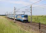 380 014-1 zusehen mit EC 279 am 13.06.20 in Pardubice Opočínek.