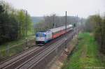 380 010 (91 54 7380 010-9 CZ-CD) mit Ex520  Vsacan  von Vsetín nach Praha hl.n. am 29.04.2013 bei Kolín
