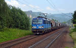383 003 schleppte am 11.06.19 einen Transcereal-Zug durch Krippen Richtung Bad Schandau.