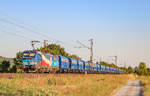 CD Cargo 383 009 mit nagelneuen Wagen am 05.08.2020 in Thüngersheim