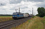 Am 01.07.26 f�hrte 383 018 der CD Cargo einen KLV-Zug durch Wittenberg-Labetz Richtung Dessau.