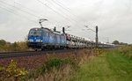 383 001 führte am 29.10.16 einen Autozug durch Zeithain nach Falkenberg(E). In Falkenberg wird sie ihren Zug an die BLG übergeben und anschließend mit einem Leerzug zurück nach Tschechien fahren.