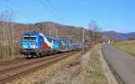 383 009-8 mit dem LKW Walterzug zu sehen am 06.03.19 in Sebuzín.