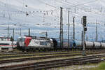 Siemens Vectron 383 062-7 aus Tschechien durchfährt den badischen Bahnhof. Die Aufnahme stammt vom 24.05.2022.