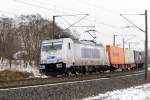 Am 07.02.2015 kam die 386 004-6 von der METRANS aus Richtung Stendal und fuhr nach Wittenberge .