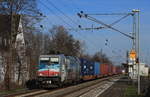 Am 31.01.2021 zog die Metrans Hamburg Werbelok 386 020 einen Containerzug aus Polen durch Rheinhuasen-Ost in den Gbf von Rheinhausen ein.