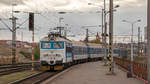 CD 242 244-2 bei der Einfahrt Pilsen Hauptbahnhof, am 21.