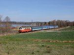 Die 242 245 mit einem R nach Pilsen am 31.03.2016 unterwegs bei Ražice.