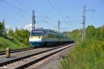 19.5.2013 14:53 ČD 681 003-0  Pendolino  als SuperCity (SC) aus Frantikovy Lzně nach Bohumn in der Nhe der Talsperre Jesenice zwischen der Haltestelle Stebnice und dem Bahnhof Lipov u