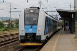 441 001-5 mit Os 6828 Děčín Hlavní Nádraží-Most auf Bahnhof Teplice v Čechách am 17-5-2013.

