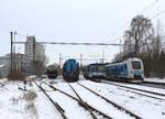 Am 16.02.26 wurde in Nebanice das Getreidelager mit 742 427-8 bedient.
810 548-8 und 651 202-2 sind ebenfalls in Nebanice zu sehen. So einen Anblick sieht man dort nicht alle Tage.