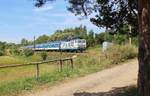 362 110-9 eine der letzten Werbe 362 fuhr am 08.08.17 den R 611 Karlex durch Chotikov.