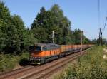 Die 753 738 mit einem Kohlezug am 17.08.2013 unterwegs bei Janovice.