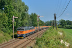 753 724 + 753 723 mit einem Kohlezug am 24.08.2013 bei Janovice nad Uhlavou.