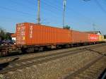 Sggrss 3354(CZ-MT)4450, Containertragwagen bei der Durchfahrt Marchtrenk; 141104