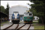 Eisenbahn Museum Luzna u Rakovnika am 22.06.2018: E-Lok 181001 neben Diesellok 720058