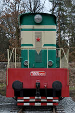 Die Diesellokomotive T 669 0001 Anfang April 2018 im Eisenbahnmuseum Lužná u Rakovníka.