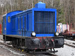 Die Diesellokomotive T 334 004 Anfang April 2018 im Eisenbahnmuseum Lužná u Rakovníka.