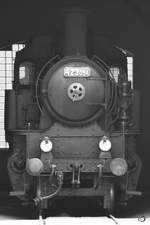 Die Dampflokomotive 423 094 Anfang April 2018 im Eisenbahnmuseum Lužná u Rakovníka.