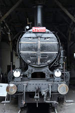 Die Dampflokomotive 434 1100 Anfang April 2018 im Eisenbahnmuseum Lužná u Rakovníka.