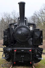 Die Dampflokomotive 422 062 Anfang April 2018 im Eisenbahnmuseum Lužná u Rakovníka.