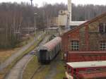 Ein alter Gepckwagen am 04.03.2014 abgestellt im Depot Cheb.