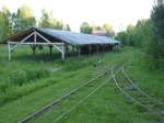 Ein Unterstand fr die Loren der Feldbahn von Katerina.