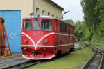 T47 018 der JHMD (Jindřichohradeck mstn drhy) auf Bahnhof Jindřichův Hradec am 27-5-2013.