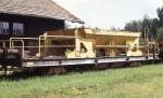 Schmalspur Schotterwagen am 8.6.1992 im Bahnhof Kunzak Lomy.